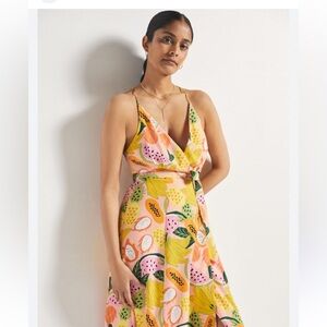 Hutch anthropology Vibrant Floral High Low Dress